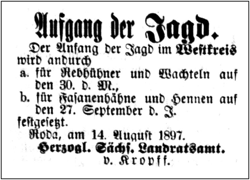 1897-08-14 Hdf Jagdbeginn